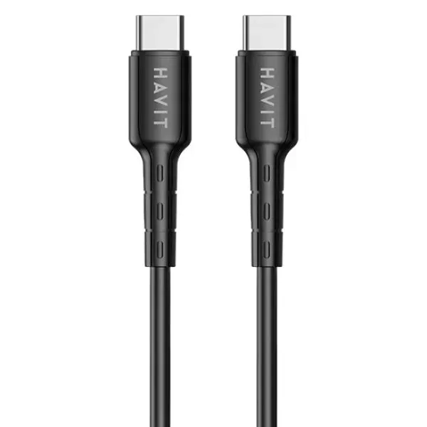 CABLE USB TIPO C - TIPO C PD60W, MODELO: CB6235-BLACK, SKU: GF0427, MARCA: HAVIT